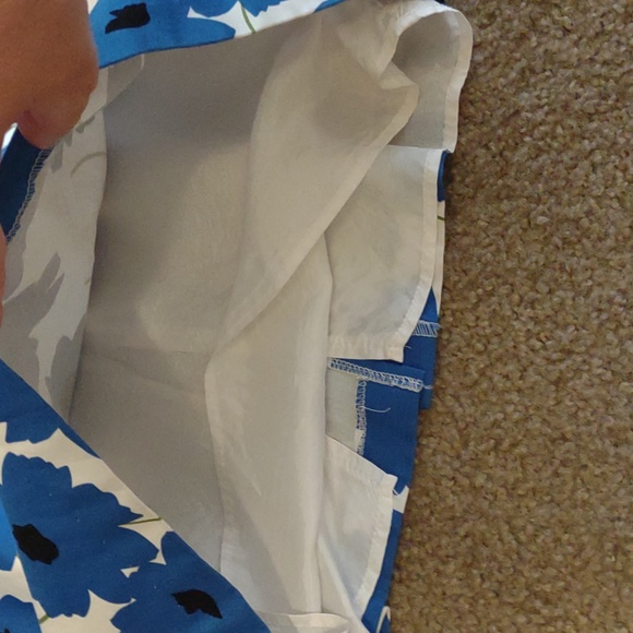 White Strappy Dress with Blue Poppy Flowers Sz 12 petite - Picture 8 of 8